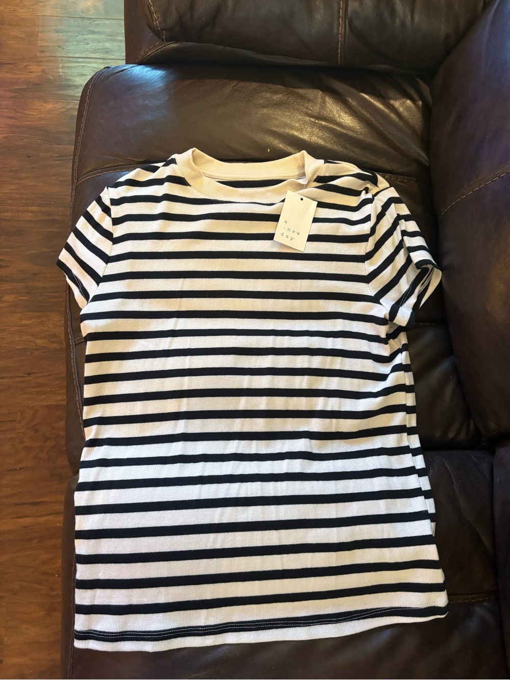 Women’s Striped Crewneck Tee - Black and White